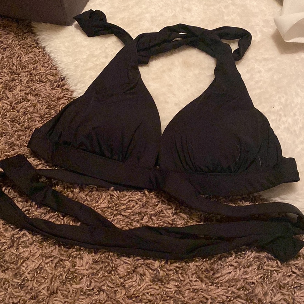 Black A.N.A bikini top wrap halter